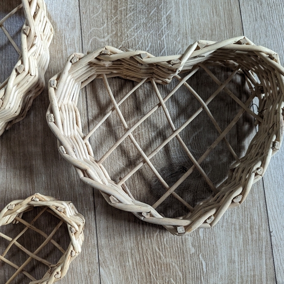 Vintage wicker heart set - Picture 4 of 6